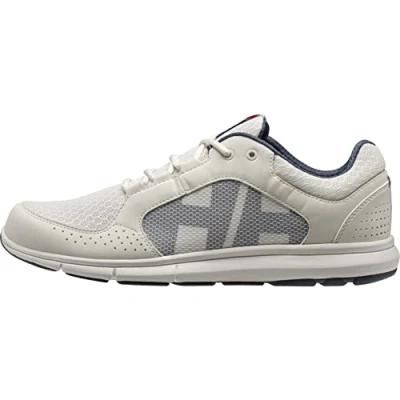 Image of helly Hansen Men&#039;s Ahiga V4 Walking Shoe, 013 Off White/Orion Blue, 11 UK