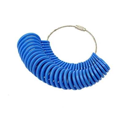 Image of NIUPIKA Ring Sizer UK US Men Women Plastic Finger Size Measurement Tool Wedding Gauge Measurer Jewellery Measure Tools (Blue)