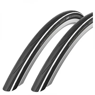 Image of Schwalbe Lugano 700 x 25c Road Bike Tyres (Pair) White