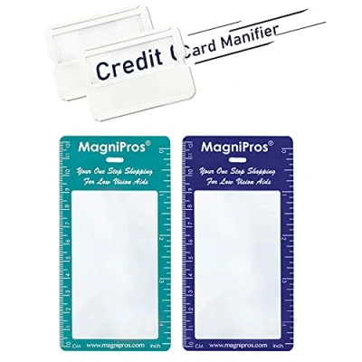 Image of MAGDEPO 3X Magnifier Bookmark Ruler for Reading, Credit Card Size Magnifier, Holder Protector with Magnifying Fresnel Lens