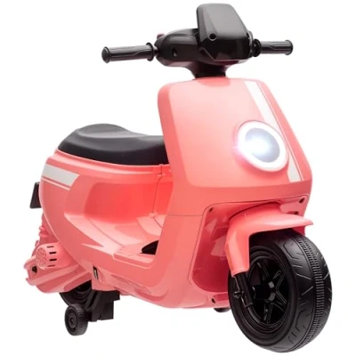 Image of AIYAPLAY 6V Kids Electric Motorbike, Ride on Motorbike with Headlight and Music, Forward Reverse, Training Wheels, for Ages 18 36 Months Pink