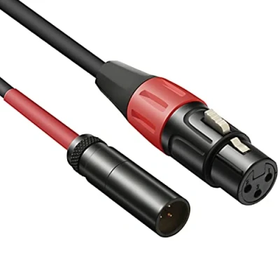 Image of JOMLEY Mini XLR to Cable,XLR Female Male Microphone Audio Cable for Blackmagic Pocket 4K Camera Video Assist 3.3 ft