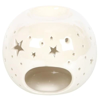 Image of Tech Island wax Burner, Iridescent Ceramic Melt Burners, Melts, warmer Aromatherapy Oil Diffuser, Essential for Diffusers Home Decor, Air Fresheners, Room Décor (White)