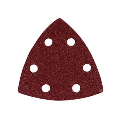 Image of 40 x Hook and Loop 93mm Detail Sanding Sheets 60 Grit Triangle Sandpaper Pads