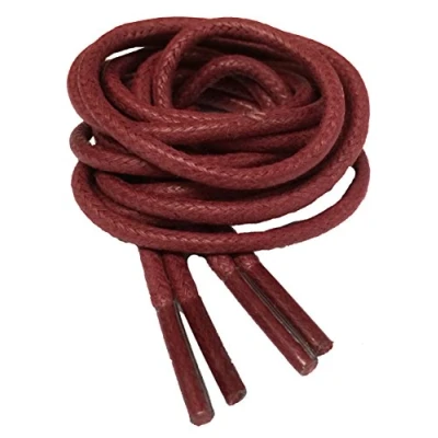 Image of Big Laces Round Thin Waxed Shoelaces Burgundy 2mm wide 75cm long