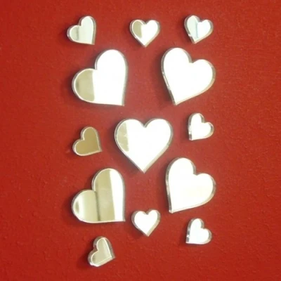 Image of Super Cool Creations Pack of 10 Hearts Mirrors 5cm x 4cm