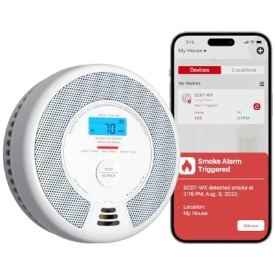 Image of X Sense Wi Fi Combination Smoke Alarm and Carbon Monoxide with Replaceable Battery, Smart Fire Compatible Home Security App, SC07 WX, 1 Pack