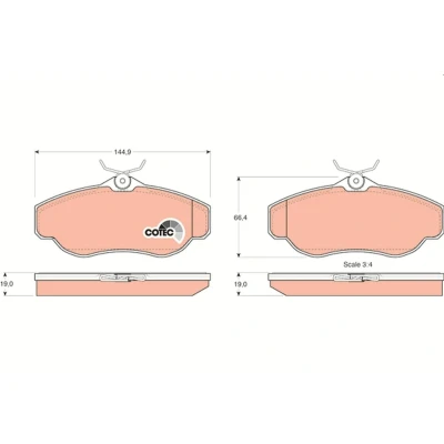 Image of SFP000210, SFP100460, SFP100480, SFP100580, SFP100590 Brake pad set TRW COTEC GDB1156 LAND ROVER: Discovery 2, Range Rover 1
