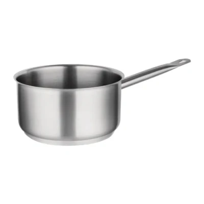 Image of Vogue Stainless Steel Saucepan 100X200mm Cookware Casserole Cool Grip Handle, Silver