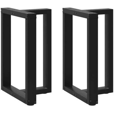 Image of vidaXL Dining Table Legs T Shaped 2 pcs Black 60x35x(72 73) cm Steel