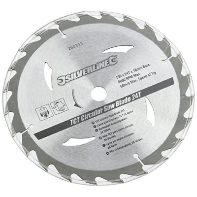 Image of Silverline TCT Circular Saw Blades 20, 24, 40T 3pk 190 x 16 No Ring