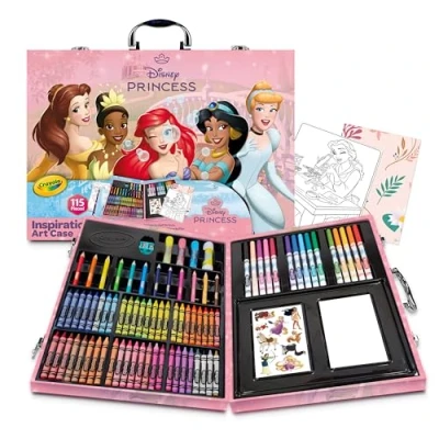 Image of CRAYOLA Disney Princess Inspiration Art Case, 115 &amp; Coloring Supplies, Gift for Kids Age 5+
