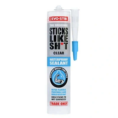 Image of EVO STIK Sticks Like Sh*t Waterproof Sealant, All Purpose, Mould resistant, Colour: Clear, Size: 290ml