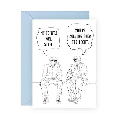 Image of Central 23 Son Birthday Card Adult Funny Stiff Joints Dad Humorous Cards For Men Women Greeting Uncle Grandpa Comes With Fun Stickers