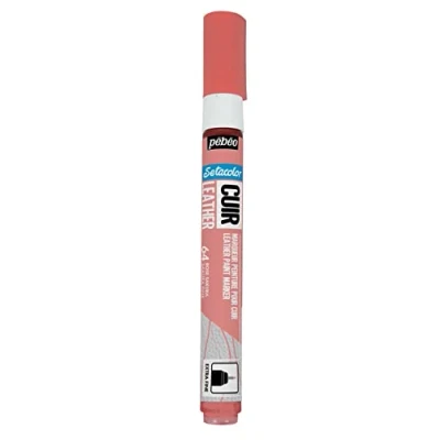 Image of PEBEO Setacolor Leather Acrylic Marker for and Leatherette Customisation Bag, Shoe, Sneaker Scratch, fold rub resistance Matt/Satin finish Sakura Pink