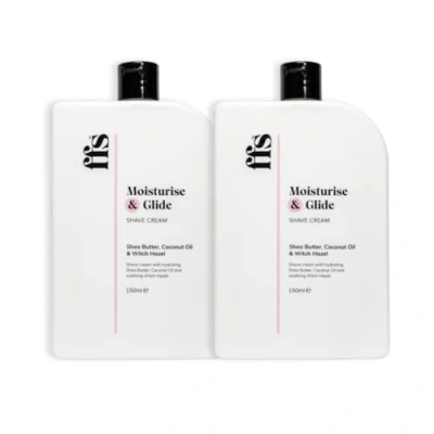 Image of 2x 150ml Moisturise &amp; Glide Natural Shaving Cream for Women w/Shea Butter, Coconut Oil, Witch Hazel Paraben Cruelty Free FFS Beauty Shave Sensitive Skin Perfect Home or Travel