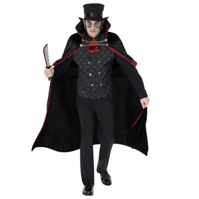 Image of Morph, Adult Vampire Costume Men, Jack The Ripper Costume, Dracula Mens X Large