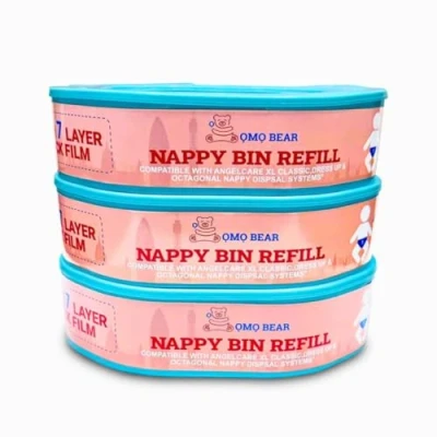 Image of Octagonal Refill, Angelcare Compatible, for XL Nappy Bin Pack of 3 Longer Lasting