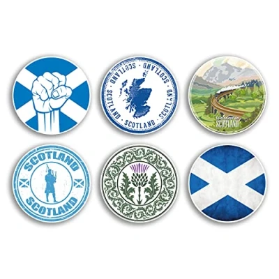 Image of 6 x 10cm Scottish Vinyl Stickers Scotland Country City Travel Map Flag Holiday Luggage Design Gift #78858