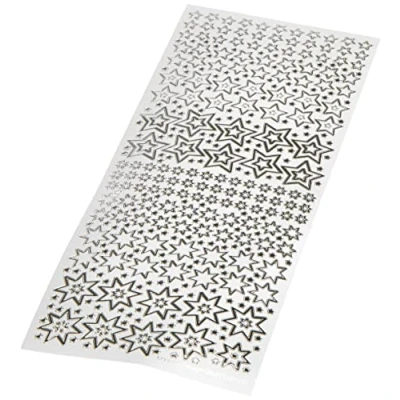Image of Anitas Outline Stickers, Sparkling Stars, Silver on White, For Scrapbooking, Card Making, Kids Play, Homework, Art, Craft, Embelish, Decorative, Paper, Card, Glass, Metal, Plastic, Foam