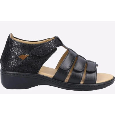 Image of Fleet &amp; Foster Julie MEMORY FOAM Sandal Womens Black Size UK 6