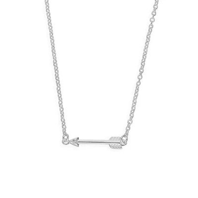 Image of jewellerybox Sterling Silver &amp; Genuine Diamond 18 Inch Arrow Necklace