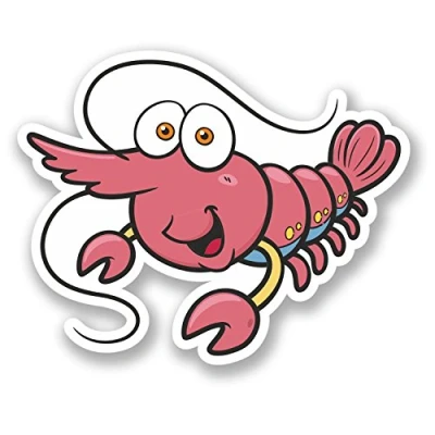 Image of 2 x 10cm Shrimp Vinyl Sticker Decal Laptop Car Bike Funny Fish Sea Diving #5802 (10cm Wide 8cm Tall)