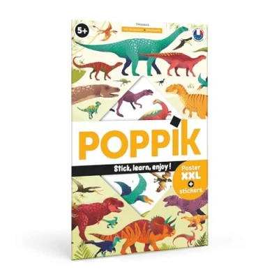 Image of POPPIK,one Size,Multicoloured,DIS005 Discovery Sticker Kit Dinosaurs for Ages 5 and Above. Fun, Educational Poster Kids