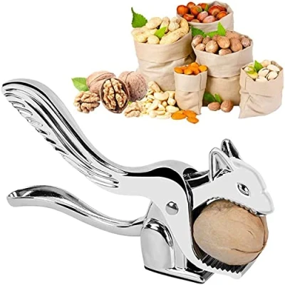 Image of FGYZYP Heavy Duty Nut Cracker Tool, Squirrel Shape Pecan Walnut Clip Pliers Chestnut Clip, Multifunctional Handheld Zinc Alloy Nutcracker Opener for Dried Fruit Hazelnut Almond Brazil