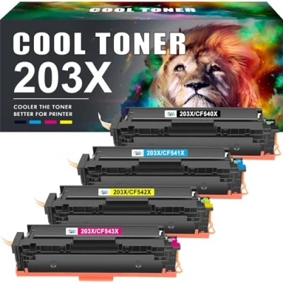 Image of Cool Toner Compatible Cartridge Replacement for HP 203X 203A CF540A CF540X Color Laserjet Pro MFP M281fdw M254dw M281fdn M281cdw M280nw M254nw M254dn M281 M254 (Black Cyan Yellow Magenta, 4Pack)