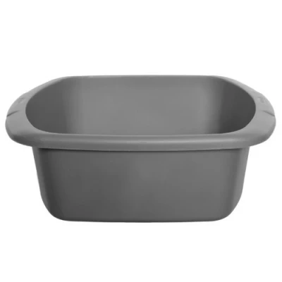 Image of New Kitchen Whitefurze Silver Large Rectangular Washing Up Bowl Plastic Basin 9l
