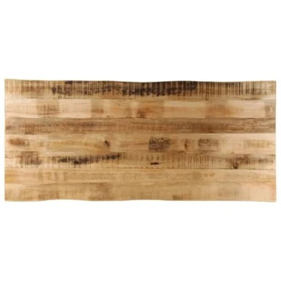 Image of vidaXL Dining Table Top Solid Mango Wood, Live Edge, 140 x 60 3.8 cm, Oak Finish Replacement Board for Table, Suitable Living Room/Commercial Spaces