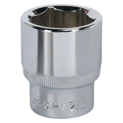 Image of Sealey WallDrive Socket 26mm 1/2&quot; Square Drive Fully Polished