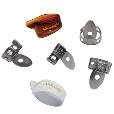 Image of D&#039;Addario National Stainless Steel Finger Pick Bundle 6 pack