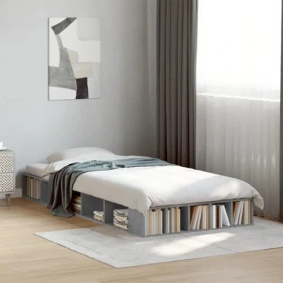 Image of vidaXL Bed Frame without Mattress Concrete Grey 90x200 cm