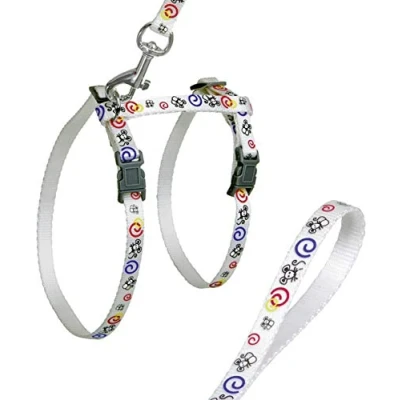 Image of Flamingo Art Sportive Harness + Lead for Cats Mouse 10 mm White
