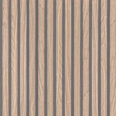 Image of Belgravia Decor Wood Slat Walnut Wallpaper GB2920 Italian Viny Faux Texture
