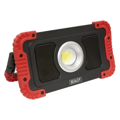 Image of Sealey Rechargeable Wireless Speaker Work Light 20W COB LED &amp; Power Bank