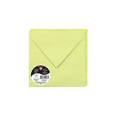 Image of Clairefontaine Ref 55473C Pollen Envelopes (Pack of 20) 165 x 165mm Sized, 120gsm Paper, Gummed Seal, Inkjet &amp; Laser Printer Compatible, Acid Free Leaf Bud Green