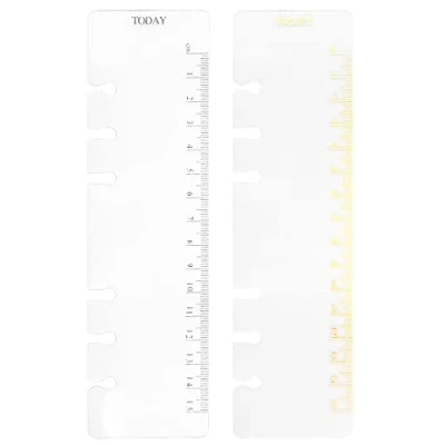 Image of 2 Pack A6 6 Holes Page Marker Ruler Plastic Binder Divider for Journal Magazine Notebook (GRuler, A6)