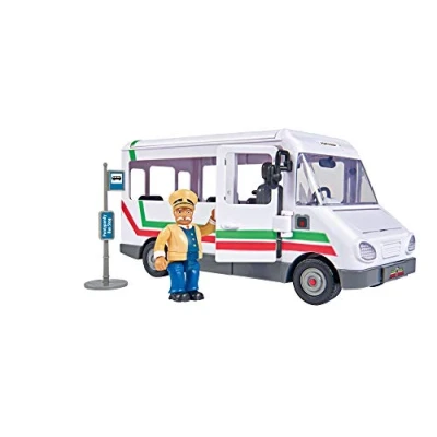Image of Fireman Sam vehicle the Trevors Bus 20cm long with Trevor figure approx. 6cm