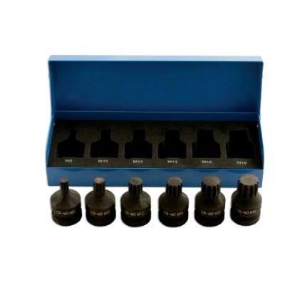 Image of Laser 4939 Impact Spline Socket Bit Set 1/2&quot;D 6pc