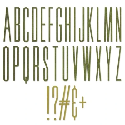 Image of Sizzix Thinlits Die 665206 Alphanumeric Stretch Upper by Tim Holtz 31 Pack, Multicolour, One Size