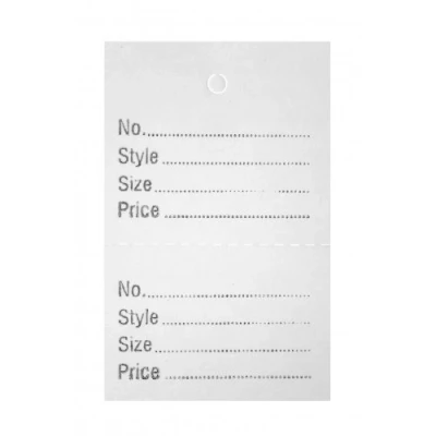 Image of 1000 UNSTRUNG White Perforated Clothes/Garment Reference Stock Ticket/Tags/Labels P