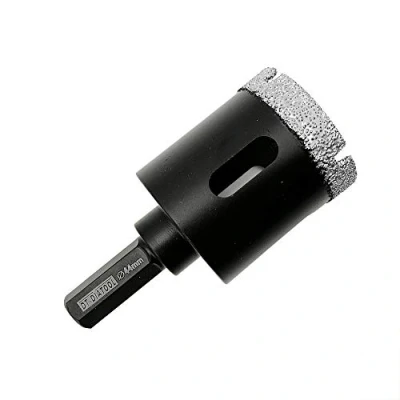 Image of DT DIATOOL Hex Shank Dry Diamond Drill Core Bits 44mm Vacuum Brazed Hole Saw for Tile Porcelain Ceramic Marble Granite