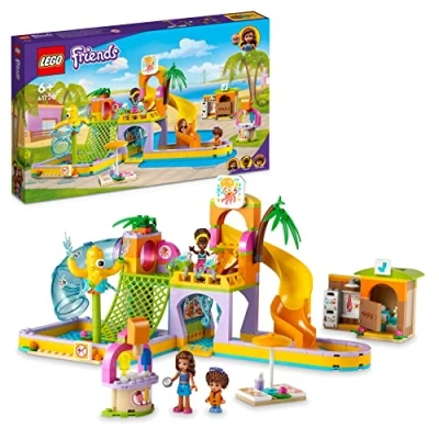 Image of LEGO Friends Water Park 41720 Building Kit; Includes 3 Heartlake City Characters, Including Olivia, Plus Lots of Summer Toys; Toy Gift for Kids Aged 6+ That Helps Grow Imaginations (373 Pieces)