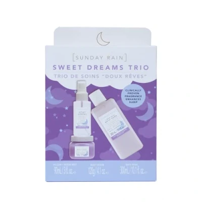 Image of Sunday Rain Sweet Dreams Trio, Vegan and Cruelty Free Pamper Gift Set with Bath Soak, Body Scrub Sleep Spray, Calming Lavender Scent, 3 Piece