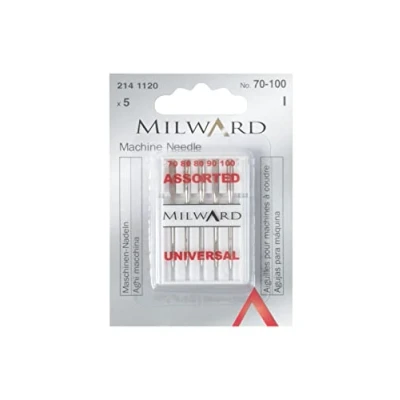 Image of Milward Universal Sewing Machine Needles, Silver, 70/10, 80/12, 90/14