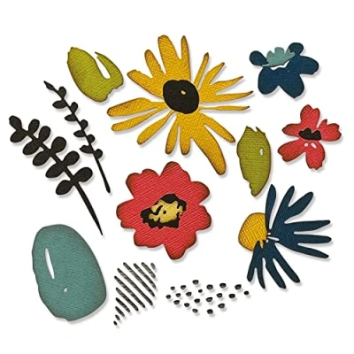 Image of Sizzix Thinlits Die Set 11PK Modern Floristry by Tim Holtz 665853 Chapter 2 2022, Multicolor, One Size
