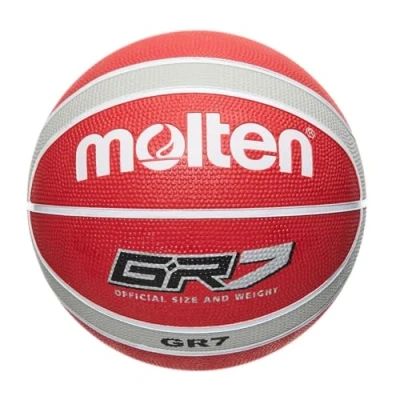Image of Molten GR Basketball, Indoor/Outdoor, Premium Rubber, Size 7, Impact Colour Red/White/Silver, Suitable For Boys age 14 &amp; Adult (BGR7 WRS)